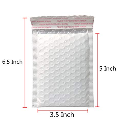 3.5x5 Inch White Poly Bubble Mailers Padded Envelopes, Self-Sealing Shipping Bags 50 Pack - size: 3.5X5 Inch