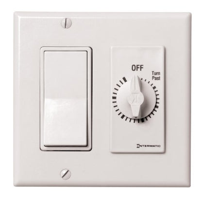 Intermatic FD5MW 5-Minute Spring-Loaded Automatic Shut-off In-Wall Timer for Fans and Lights, White - color: White, size: 5-Minute, style: Without Hold on Timer
