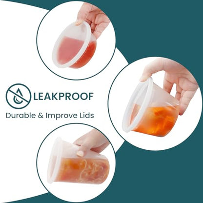 Deli Containers with Lids 48 Sets- Disposable Soup Containers 8oz, 16oz, 32oz - Plastic Containers with Lids, Food Container Leakproof, BPA Free/Microwave/Freezer/Dishwasher Safe - size: 8/16/32oz-48pc