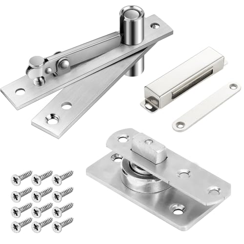 330 LBS Pivot Hinge Set with Magnetic Door Catch for Large & Heavy Wood Doors – HBL’ Hidden Pivot Door Hardware for Bookshelves, Built-in Ball Bearings for Smooth & Quiet Operation. - style: Pivot Hinge 330 Lbs + Magnetic Door Catch