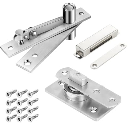 330 LBS Pivot Hinge Set with Magnetic Door Catch for Large & Heavy Wood Doors – HBL’ Hidden Pivot Door Hardware for Bookshelves, Built-in Ball Bearings for Smooth & Quiet Operation. - style: Pivot Hinge 330 Lbs + Magnetic Door Catch