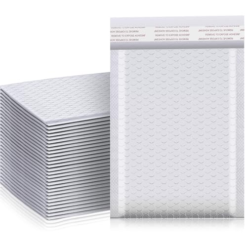 Henoyso 30 Pcs Bubble Poly Mailers Padded Envelopes,White,12 X 16 Inches - color: White, size: 12 x 16 Inches