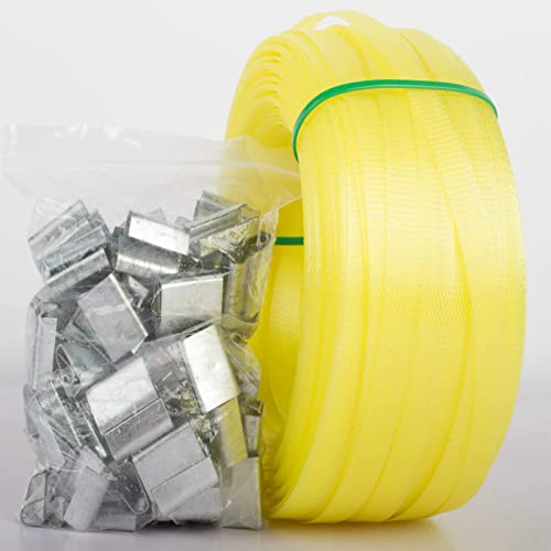 Poly Strap, Polypropylene Strapping, 320' Length, 100 pcs Clips