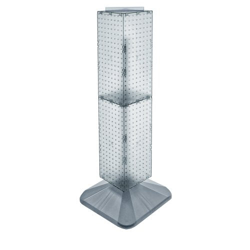 Azar Displays 703387-CLR Standard Four-Sided Interlocking Pegboard Tower, Clear Translucent - color: Clear