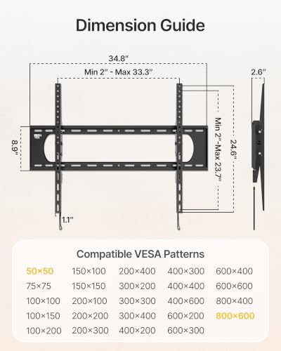 monTEK Heavy Duty Tilting TV Wall Mount for 50-100 Inch TVs up to 220 lb - size: 50-100" Tilt