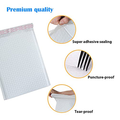 Immuson White 8.5 x 11 Inches Poly Bubble Mailers, 25 Pcs Self-Seal Shipping Bags, Packaging Bags, Padded Shipping Envelopes, Bubble Envelopes for Mailing/Packaging/Delivering - size: 8.5"x11"/25 Pcs
