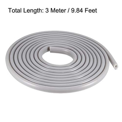 uxcell T-Slot Mount Window Weatherstrip Seal 6.5mm Bulb Bubble for 4mm Slot 3 Meters Long Gray - size: 3m