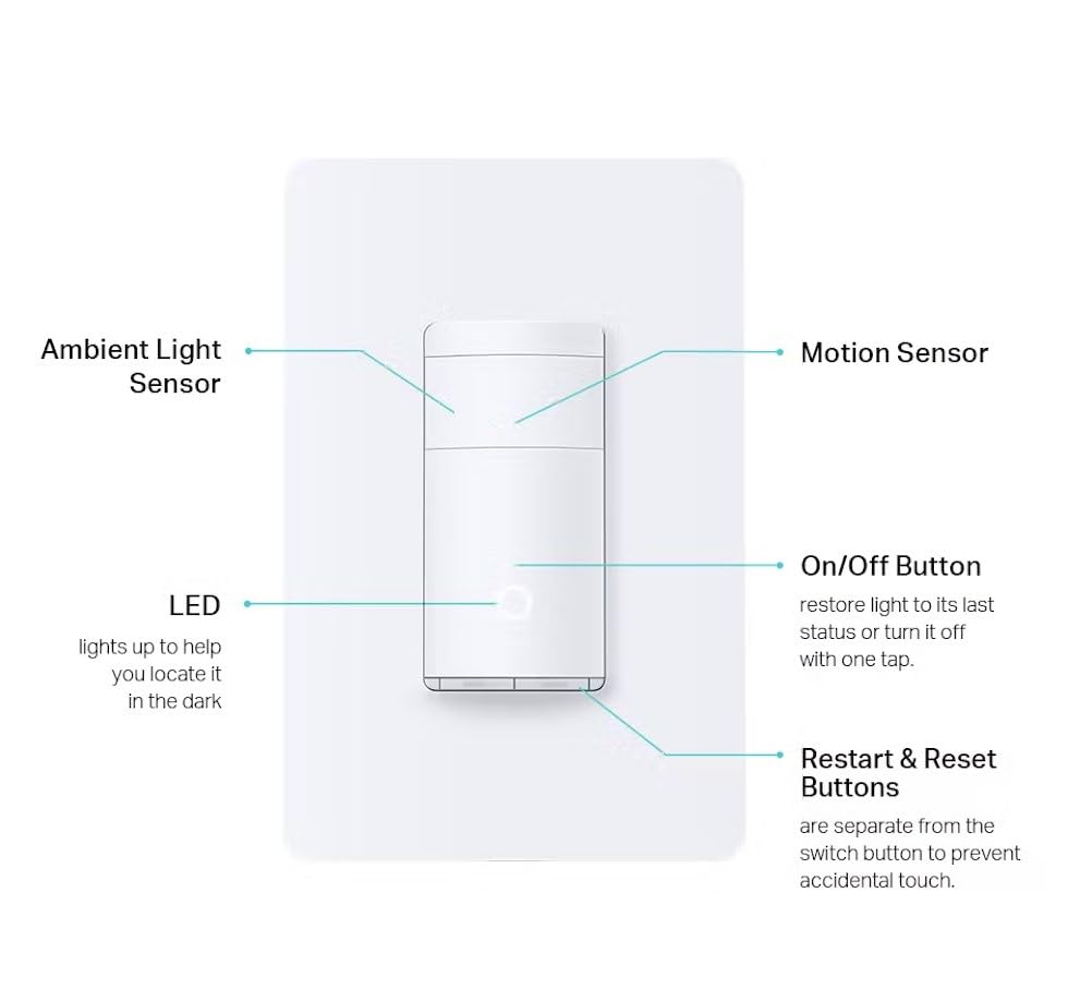 Kasa Smart Wi-Fi Motion Sensor Switch KS200MP2, Single Pole - size: 2-Pack, style: Motion Sensor