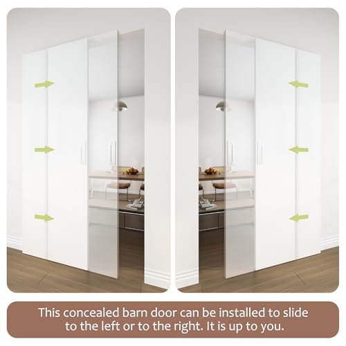 JUBEST 30"x84" Flush Concealed Barn Door with Soft Close Hardware Kit - size: 30"x84"