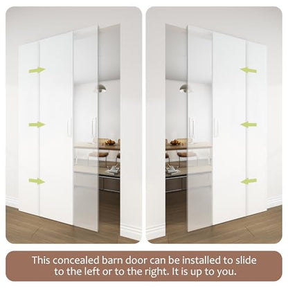 JUBEST 30"x84" Flush Concealed Barn Door with Soft Close Hardware Kit - size: 30"x84"