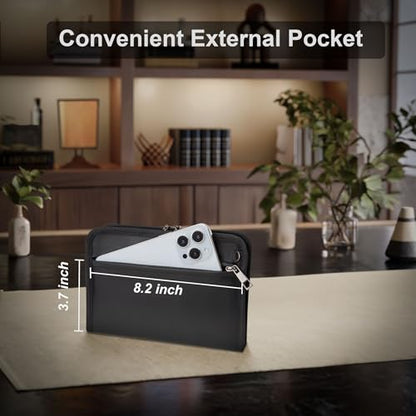 Fireproof Money Bag,Money Bag with Lock and Zipper,Safe Fireproof Waterproof,Suitable for Cash, Mobile Phones, Keys, Credit Cards - size: 8*1.1*5 inches