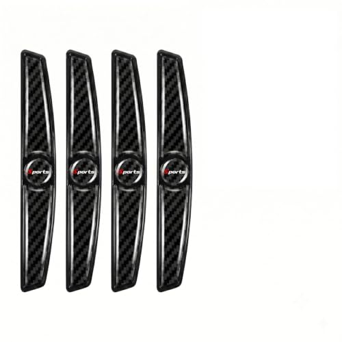 4 PCS Carbon Fiber Texture Car Door Protector Edge Guards, Anti-Scratch Sports Style Thicker Door Guard for Cars Provides, Universal Self-Adhesive Doors Protectors for Vehicles (Black#Sports) - color: Black#Sports