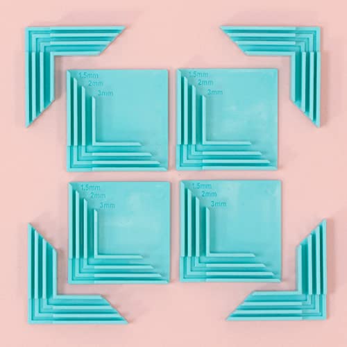 Craftelier - Set of 8 L-Shape Cardboard Edges/Squares for 1.5 mm, 2 mm and 3 mm Thicknesses | Includes a Cardboard Kit Storage Bag | Turquoise Color - color: Turquoise, size: Set of 8 Corner Assembly Clamps