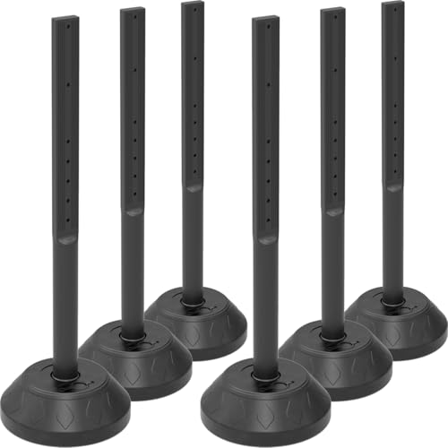 Sign Post Holder and Water-Fillable Base Set, Black, 6 Pack