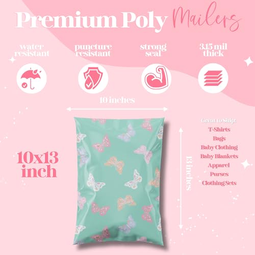 Pretty Package Store Poly Mailers 10x13, Butterfly, 100 Pack - color: Butterfly, size: 10x13