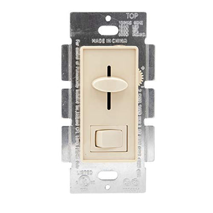 Maxxima LED Dimmer Electrical Light Switch, Ivory, 3-Way/Single Pole Use - color: Ivory