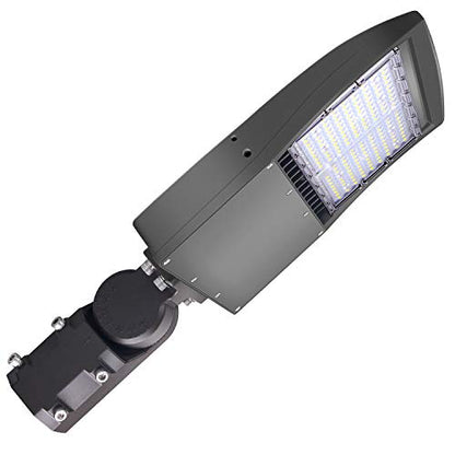 LED Parking Lot Lights 150W Shoebox Street Pole Lighting Fixture 5700K - color: 150W + (100-277V 5700K), size: Adjustable Slip Fitter Mount Bracket