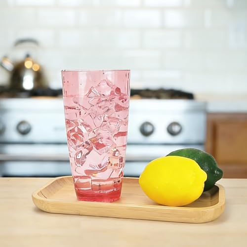 26-Ounce Plastic Tumblers (Set of 6), Reusable Plastic Mugs, BPA-Free Acrylic to Drink Mugs, Shatter Resistant, Textured Interior, Dishwasher Safe (Red, 26 Ounce) - color: Red, size: 26 Ounce