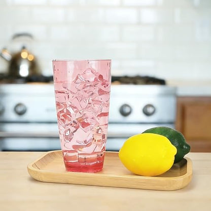 26-Ounce Plastic Tumblers (Set of 6), Reusable Plastic Mugs, BPA-Free Acrylic to Drink Mugs, Shatter Resistant, Textured Interior, Dishwasher Safe (Red, 26 Ounce) - color: Red, size: 26 Ounce
