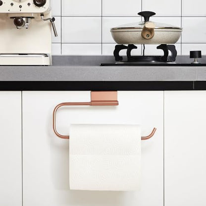 Yaocom 12.4 Inches Cabinet Door Paper Towel Holder, Rose Gold - color: Rose Gold