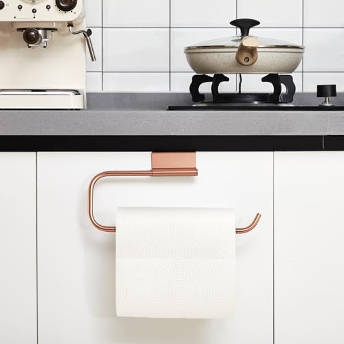 Yaocom 12.4 Inches Cabinet Door Paper Towel Holder, Rose Gold - color: Rose Gold