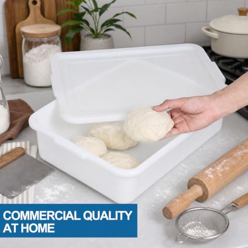 3-Pack 13 L Pizza Dough Proofing Box with Lid, White