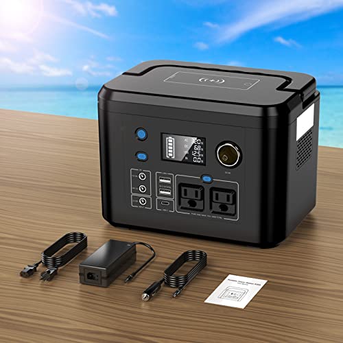 350W Portable Power Station, 260Wh Lithium Solar Generator for Camping - color: Black