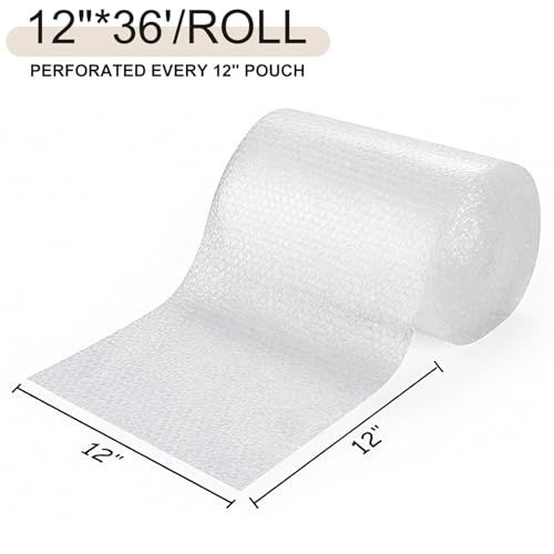 Bubble Cushioning Wrap Rolls-2 Pack 12 Inch x 36 ft- Bubble Wrap - size: 2Roll-12*36 inch