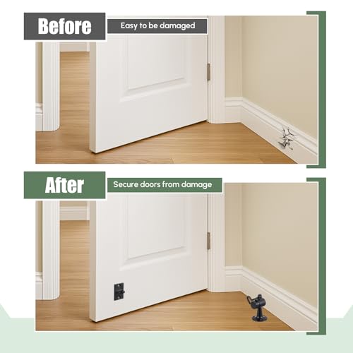 Yaocom 2 Pack Floor Mounted Door Stops, 3.5 Inch, Black - color: Black