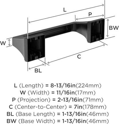 Amerock Mulholland 8-13/16" Matte Black Pivoting Toilet Paper Holder - color: Matte Black, size: Toilet Paper Holder
