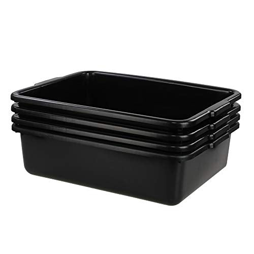 24 Liters Commercial Bus Tubs, Large Plastic Dish Bin Set of 4 - size: 24 L