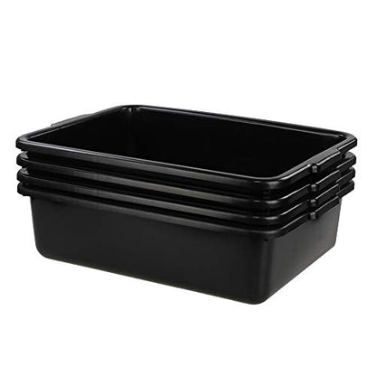 24 Liters Commercial Bus Tubs, Large Plastic Dish Bin Set of 4 - size: 24 L