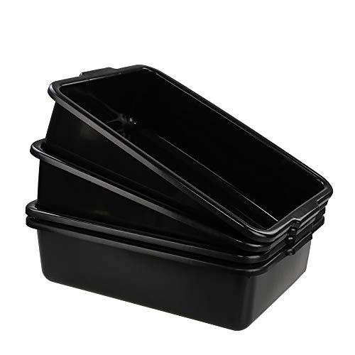 24 Liters Commercial Bus Tubs, Large Plastic Dish Bin Set of 4 - size: 24 L