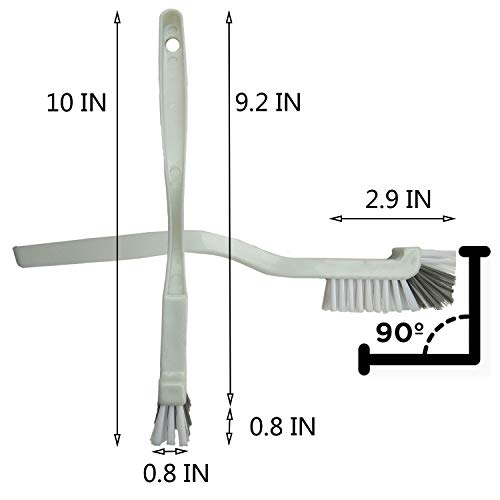 Bathroom Brushes Kitchen Cleaning Brush Set Toilet Bowl Brush Scrub Brush Home Cleaner Floor Stiff Bristles with Adhesive Hooks Plastic Handle Durable 13.5-Inch Deep Cleaning - color: Gray