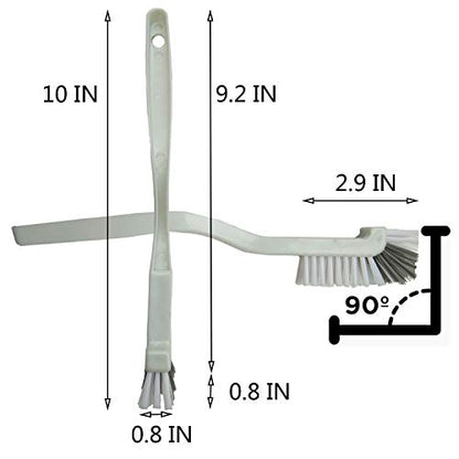Bathroom Brushes Kitchen Cleaning Brush Set Toilet Bowl Brush Scrub Brush Home Cleaner Floor Stiff Bristles with Adhesive Hooks Plastic Handle Durable 13.5-Inch Deep Cleaning - color: Gray