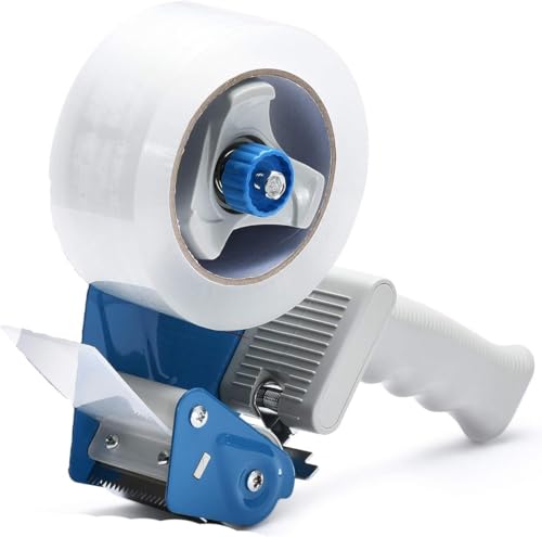 FCLMHD 2 Inch Tape Gun Dispenser with 2 Inch Carton Packing Tape, Lightweight Industrial Side Loading Tape Dispenser - Blue(2Inch - size: 2inch