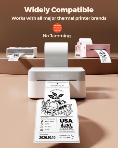 MUNBYN 3x6 Thermal Labels, 500 Sheets/1 Roll, White - color: White, size: 3x6"