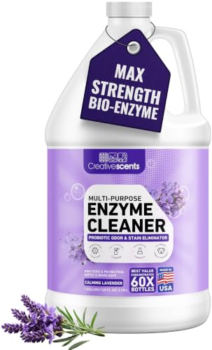 Creative Scents Multipurpose Enzyme Cleaner & Odor Remover | Super Concentrated for Floor, Carpet, Drain | Pet Urine Odor Eliminator | Cleaner for Cat Urine & Dog Poop | 1 Gallon - Calming Lavender - size: 128 Fl Oz (Pack of 1)