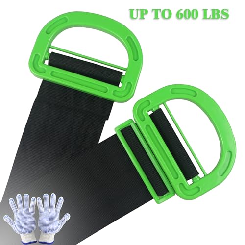 Adjustable Lifting Moving Straps, 1-Person Lifting Handle Straps with Anti-Slip Gloves, Furniture Moving Straps Support up to 600Lbs for Furniture, Boxes, House-Moving - style: 1-Person Lifting Handle Straps