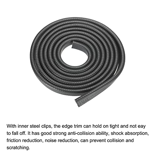uxcell Edge Trim Black U Shape Edge Protector Rubber with Steel Clips Fits 5/32"-15/64" Edge 9.84Ft/3Meter Length Door Edge Guards - size: 4-6mm