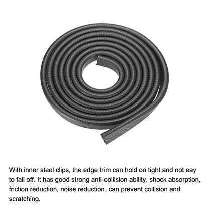 uxcell Edge Trim Black U Shape Edge Protector Rubber with Steel Clips Fits 5/32"-15/64" Edge 9.84Ft/3Meter Length Door Edge Guards - size: 4-6mm