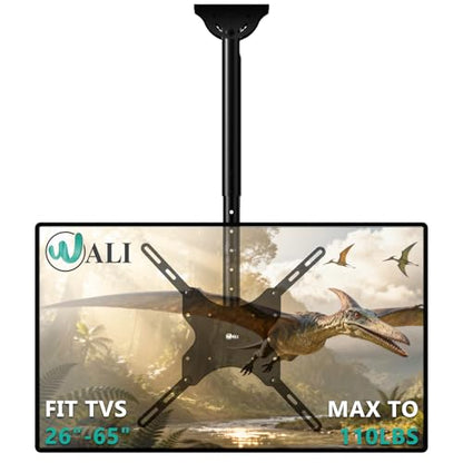 WALI Ceiling TV Mount for Most 26-65 inch LCD LED 4K TVs, up to 110 lbs - color: Black (400x400mm), size: 2.5 feet
