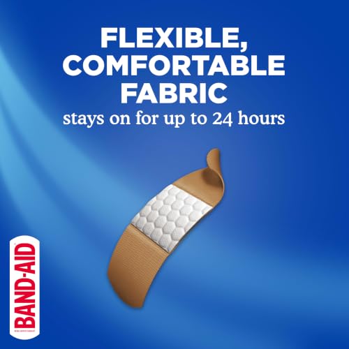 BAND-AID Brand Flexible Fabric Adhesive Bandages, Assorted, 2 x 100 Count - size: 100 Count (Pack of 2), style: Assorted Sizes