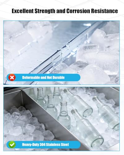 Stainless Steel Commercial Ice Bin Partition, Fridge Organizer Insert