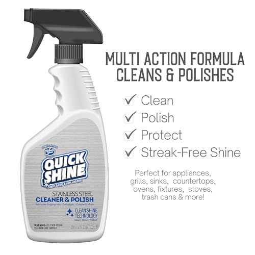 Quick Shine Stainless Steel Cleaner & Polish 24oz-6Pk, Streak Free