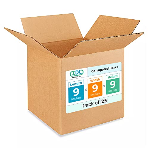 Small Cube Moving & Shipping Boxes 9"L x 9"W x 9"H (25-Pack) - Extra Strength 200 lb vs Regular - Corrugated Packing Boxes for USPS/UPS/FEDEX - Moving Box - Small Packing Box by IDL Packaging - size: 9 * 9 * 9" (Small Boxes)