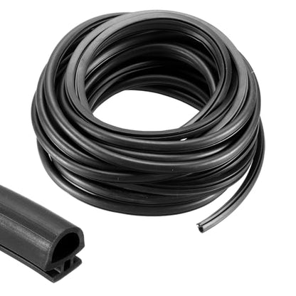 PATIKIL Window Weather Stripping Door Seal, 5/16" Wide Bulb Bubble TPE Weatherstrip Seal for 1/4" Slot Door Frame Window (10 m/33 ft, Black) - size: 1/4 Inch