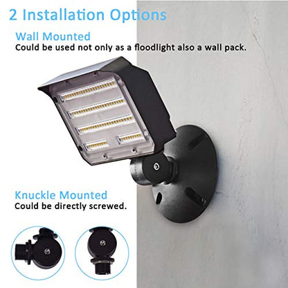 30W LED Flood Light with Knuckle, Outdoor Dusk to Dawn Light 5000K
