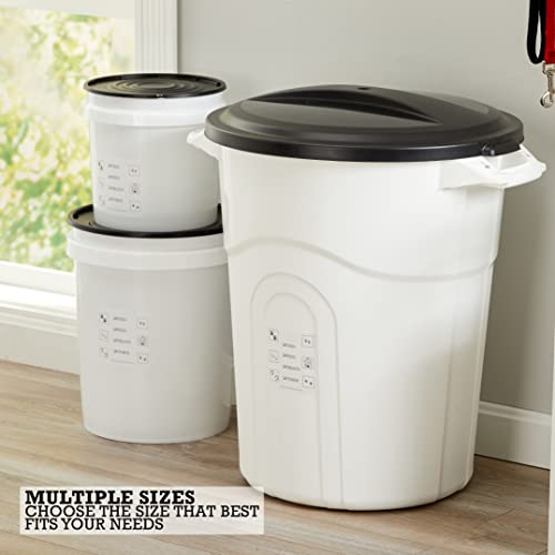 United Solutions 5 Gallon Airtight Pet Food Storage, 2 Pack, White/Black - size: (Pack of 2)