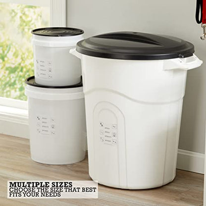 United Solutions 5 Gallon Airtight Pet Food Storage, 2 Pack, White/Black - size: (Pack of 2)